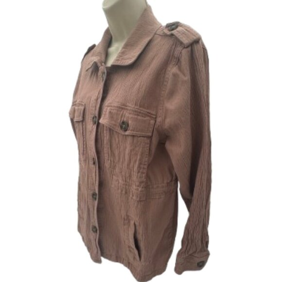 Maurices Womens XL Button Down Rose Lightweight Jacket - Picture 3 of 11